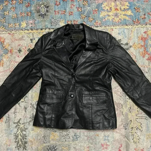 Vintage Genuine Leather Blazer - Picture 1 of 4